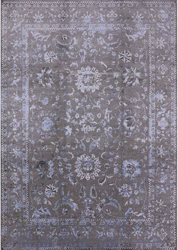 Machine Washable Industrial Modern Cloudy Gray Rug, wshurb1435