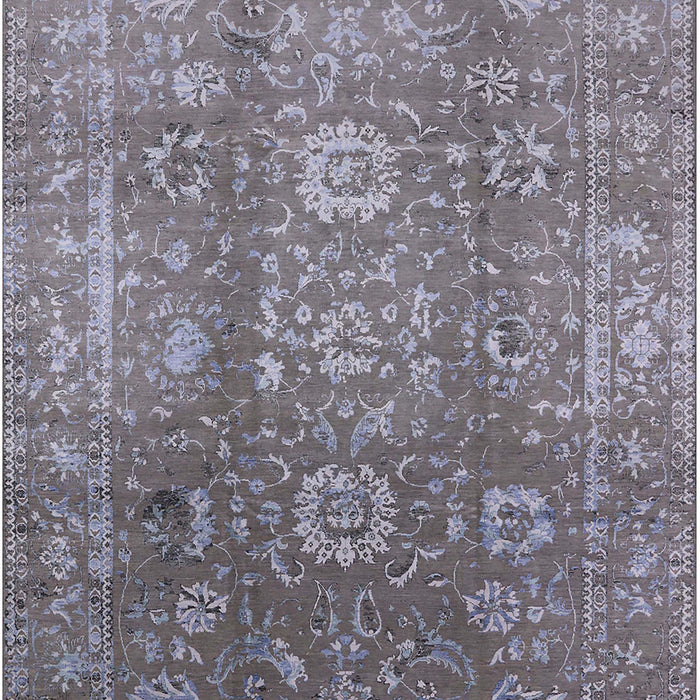 Machine Washable Industrial Modern Cloudy Gray Rug, wshurb1435