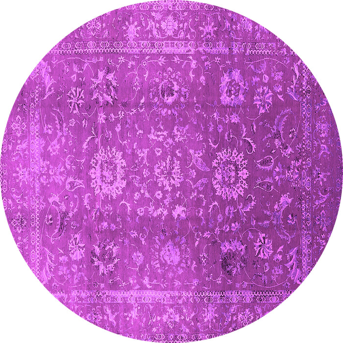 Round Oriental Pink Industrial Rug, urb1435pnk