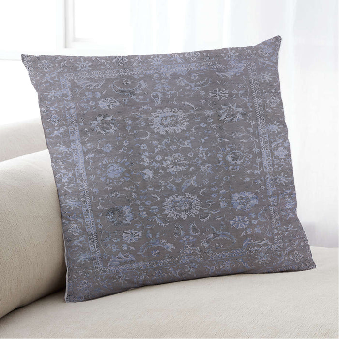 Lifestyle Image of Mid-Century Modern Urban Square Cloudy Gray Throw Pillow, 18 inch by 18 inch, pwurb1435