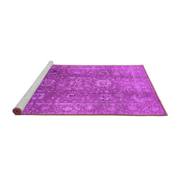 Sideview of Machine Washable Oriental Pink Industrial Rug, wshurb1435pnk
