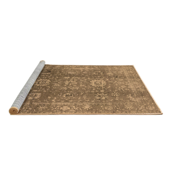 Sideview of Machine Washable Oriental Brown Industrial Rug, wshurb1435brn