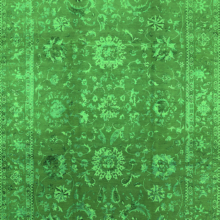 Machine Washable Oriental Green Industrial Area Rugs, wshurb1435grn