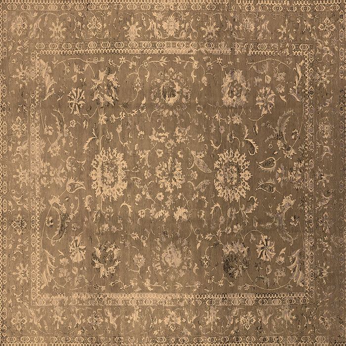 Square Oriental Brown Industrial Rug, urb1435brn