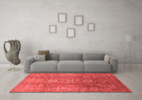 Machine Washable Oriental Red Industrial Rug, wshurb1435red