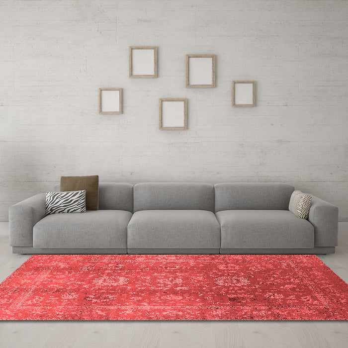 Industrial Red Washable Rugs