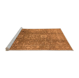 Sideview of Machine Washable Oriental Orange Industrial Area Rugs, wshurb1435org