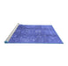 Sideview of Machine Washable Oriental Blue Industrial Rug, wshurb1435blu