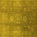 Square Machine Washable Oriental Yellow Industrial Rug, wshurb1435yw