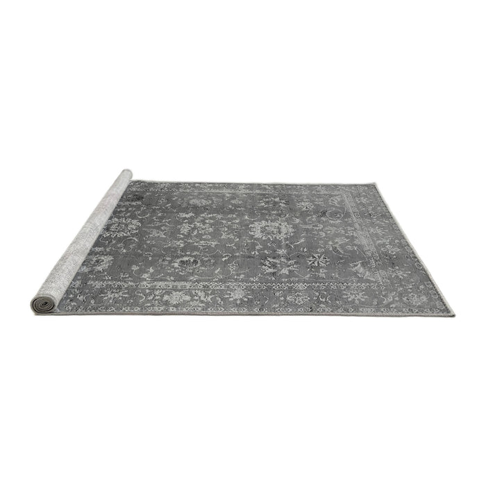 Sideview of Machine Washable Oriental Gray Industrial Rug, wshurb1435gry