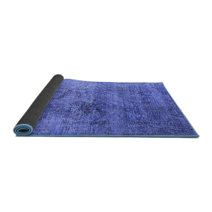 Sideview of Oriental Blue Industrial Rug, urb1436blu
