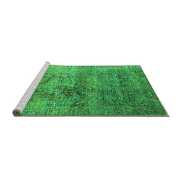 Sideview of Machine Washable Oriental Green Industrial Area Rugs, wshurb1436grn