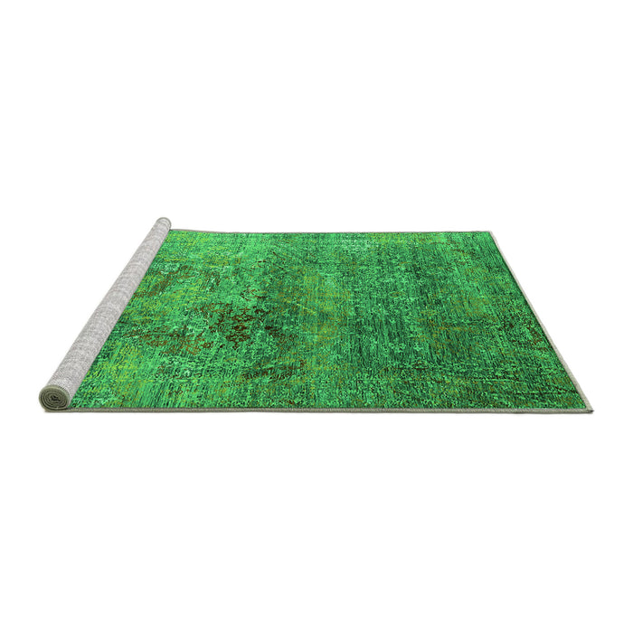 Sideview of Machine Washable Oriental Green Industrial Area Rugs, wshurb1436grn