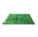 Sideview of Machine Washable Oriental Green Industrial Area Rugs, wshurb1436grn