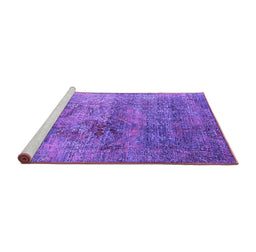 Sideview of Machine Washable Oriental Purple Industrial Area Rugs, wshurb1436pur
