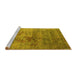 Sideview of Machine Washable Oriental Yellow Industrial Rug, wshurb1436yw