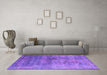 Machine Washable Oriental Purple Industrial Area Rugs in a Living Room, wshurb1436pur