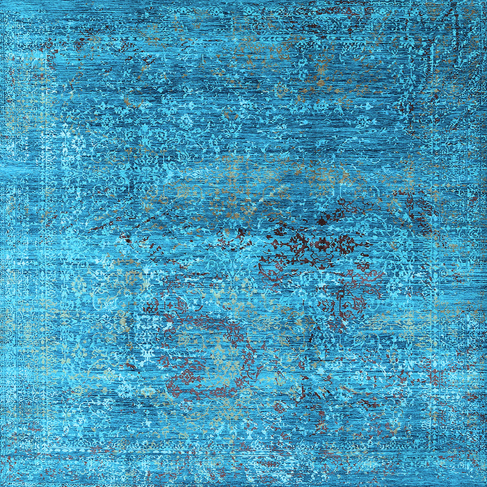 Square Oriental Light Blue Industrial Rug, urb1436lblu