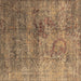 Square Oriental Brown Industrial Rug, urb1436brn