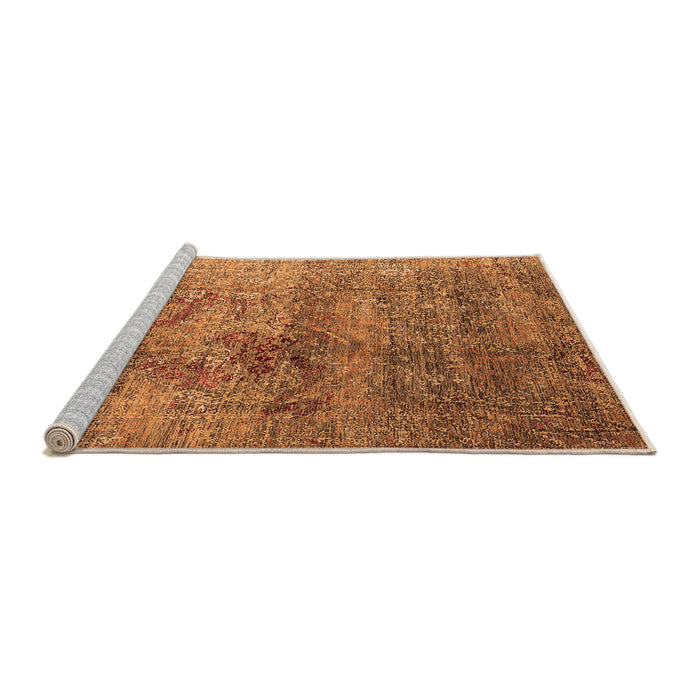 Sideview of Machine Washable Oriental Orange Industrial Area Rugs, wshurb1436org