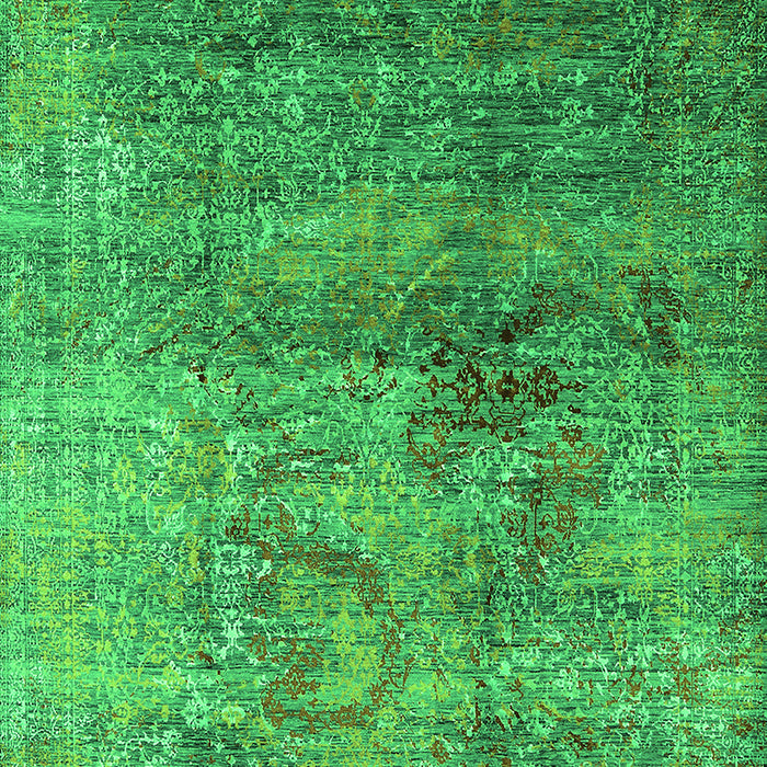 Machine Washable Oriental Green Industrial Area Rugs, wshurb1436grn