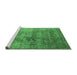 Sideview of Machine Washable Oriental Emerald Green Industrial Area Rugs, wshurb1436emgrn