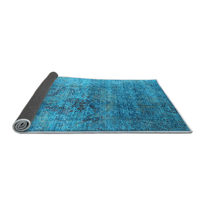 Sideview of Oriental Light Blue Industrial Rug, urb1436lblu