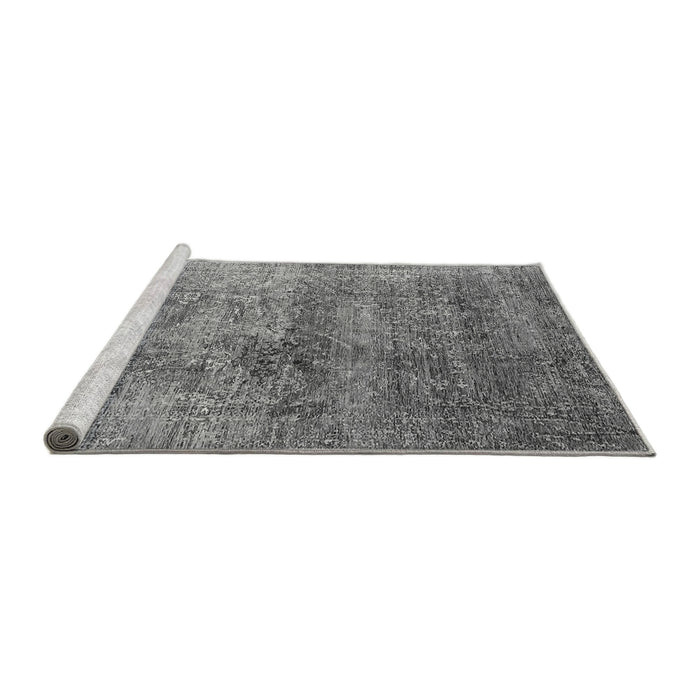 Sideview of Machine Washable Oriental Gray Industrial Rug, wshurb1436gry
