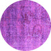 Round Oriental Pink Industrial Rug, urb1436pnk