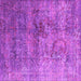 Square Machine Washable Oriental Pink Industrial Rug, wshurb1436pnk