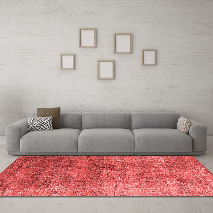 Industrial Red Washable Rugs