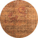 Round Oriental Orange Industrial Rug, urb1436org