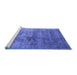 Sideview of Machine Washable Oriental Blue Industrial Rug, wshurb1436blu