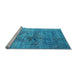 Sideview of Machine Washable Oriental Light Blue Industrial Rug, wshurb1436lblu