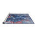 Sideview of Machine Washable Industrial Modern Denim Blue Rug, wshurb1437