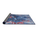 Sideview of Mid-Century Modern Denim Blue Oriental Rug, urb1437