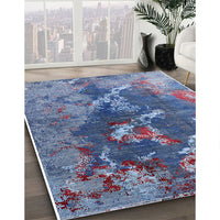 Mid-Century Modern Denim Blue Oriental Rug, urb1437