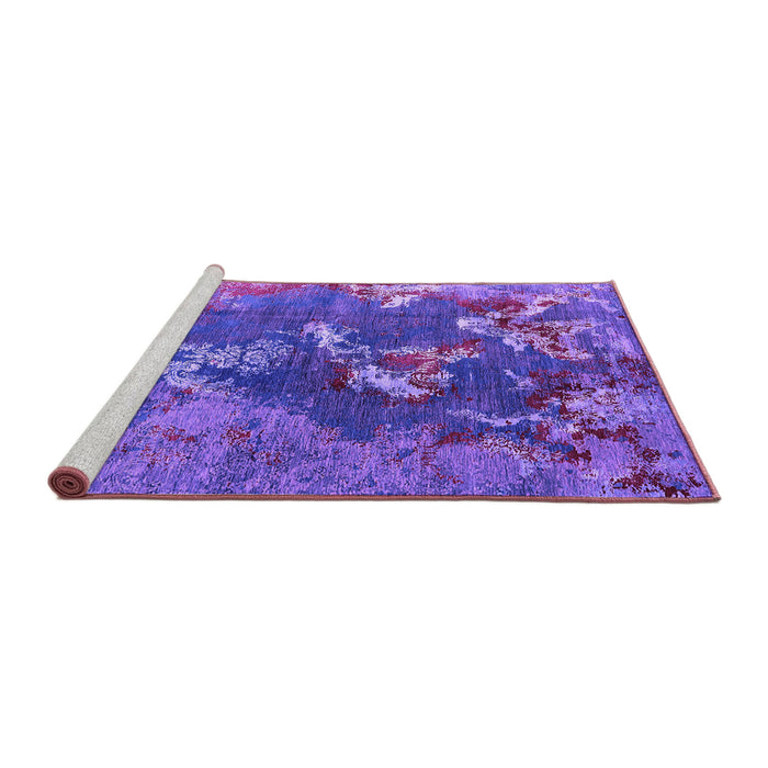 Sideview of Machine Washable Oriental Purple Industrial Area Rugs, wshurb1437pur