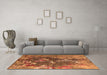 Machine Washable Oriental Orange Industrial Area Rugs in a Living Room, wshurb1437org