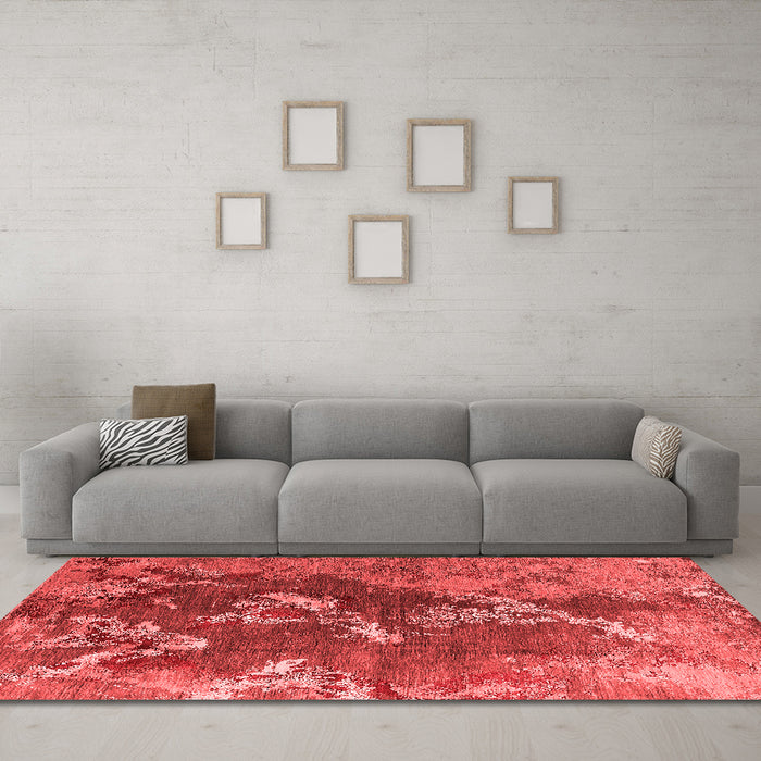 Industrial Red Washable Rugs