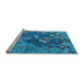 Sideview of Machine Washable Oriental Light Blue Industrial Rug, wshurb1437lblu