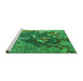 Sideview of Machine Washable Oriental Green Industrial Area Rugs, wshurb1437grn