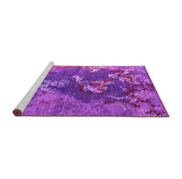 Sideview of Machine Washable Oriental Pink Industrial Rug, wshurb1437pnk