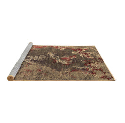 Sideview of Machine Washable Oriental Brown Industrial Rug, wshurb1437brn