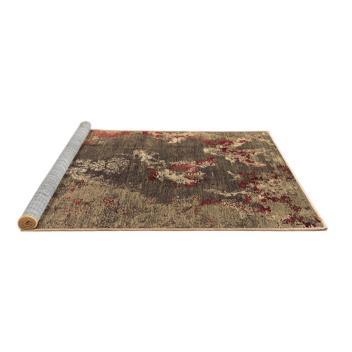 Sideview of Machine Washable Oriental Brown Industrial Rug, wshurb1437brn