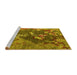 Sideview of Machine Washable Oriental Yellow Industrial Rug, wshurb1437yw