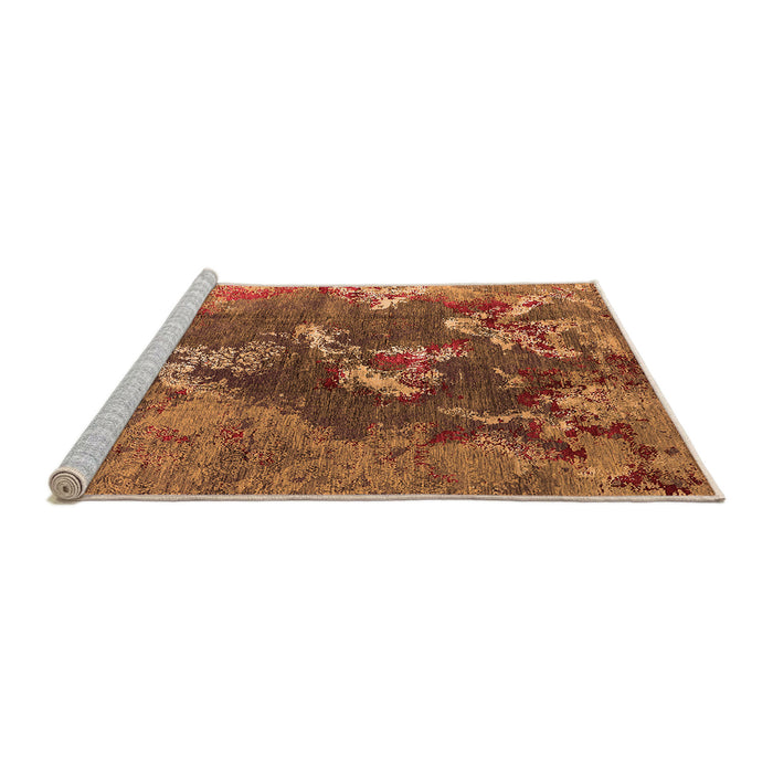 Sideview of Machine Washable Oriental Orange Industrial Area Rugs, wshurb1437org