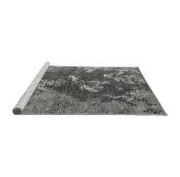 Sideview of Machine Washable Oriental Gray Industrial Rug, wshurb1437gry