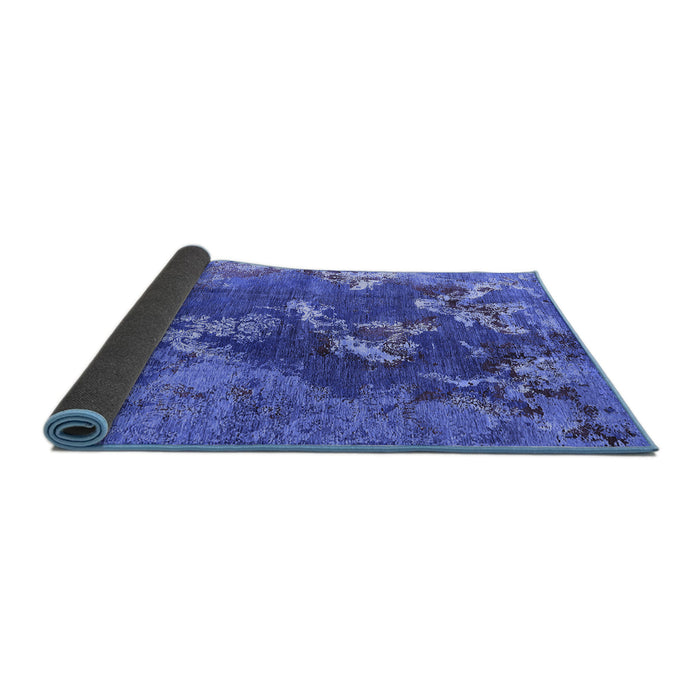 Sideview of Oriental Blue Industrial Rug, urb1437blu