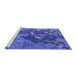 Sideview of Machine Washable Oriental Blue Industrial Rug, wshurb1437blu